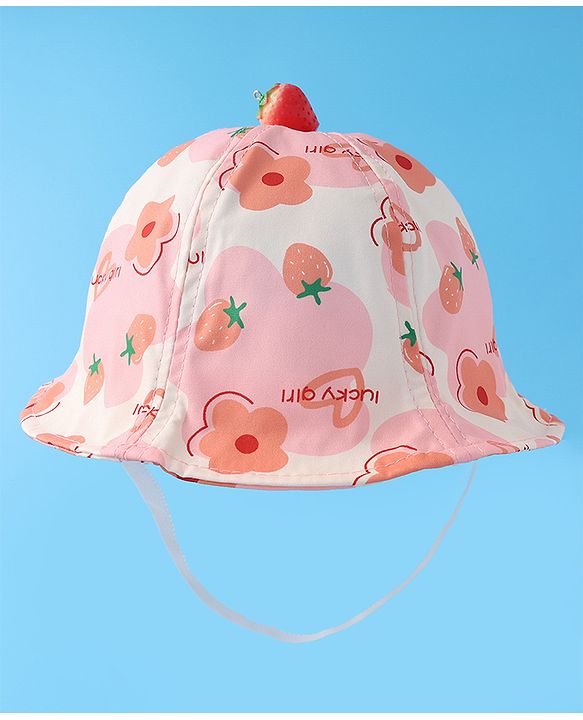 Babyhug Bucket Hat Floral Print -Pink