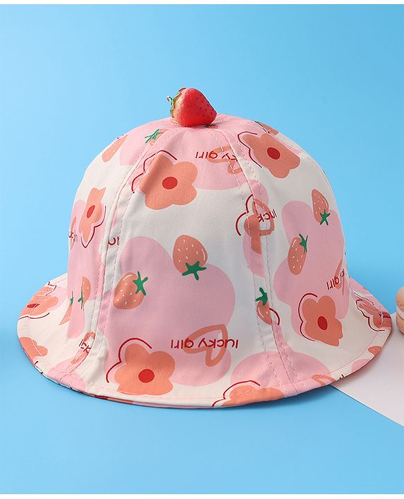 Babyhug Bucket Hat Floral Print -Pink