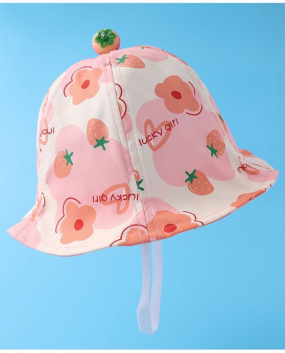 Babyhug Bucket Hat Floral Print -Pink