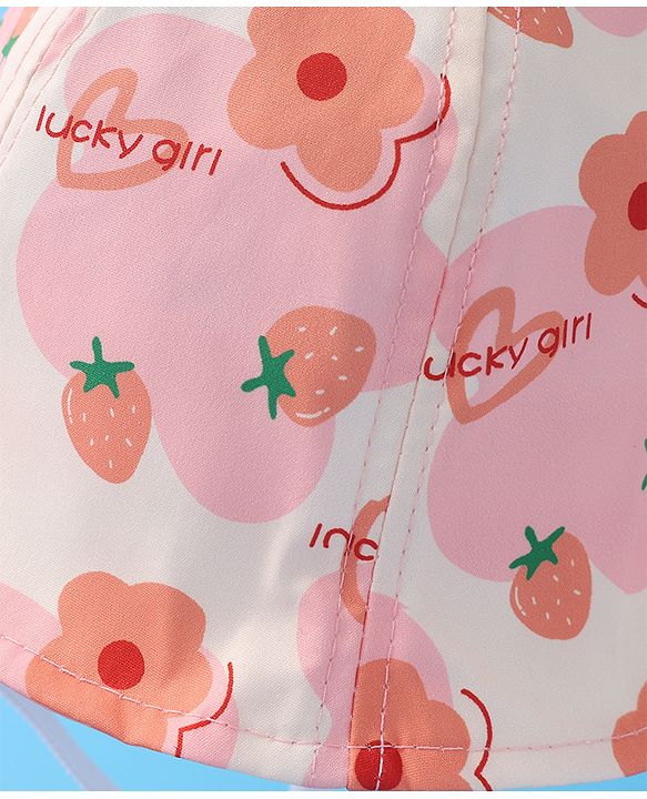 Babyhug Bucket Hat Floral Print -Pink