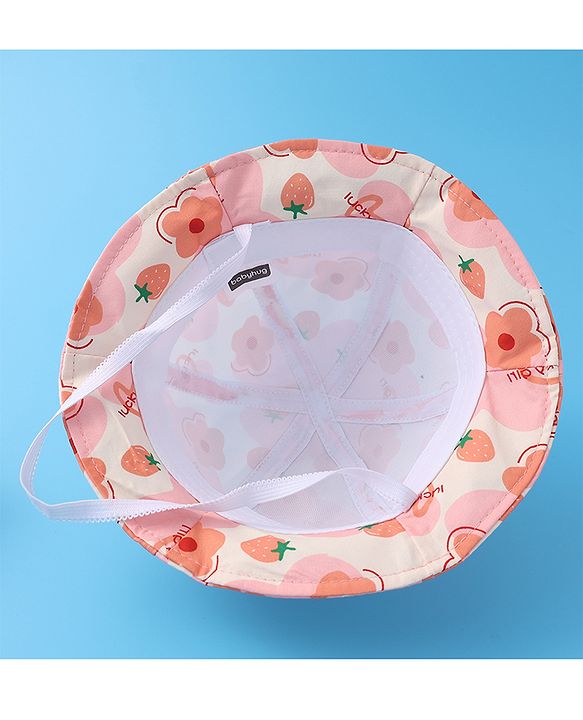 Babyhug Bucket Hat Floral Print -Pink