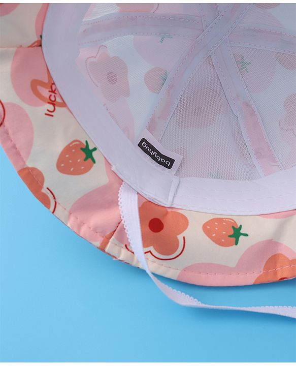 Babyhug Bucket Hat Floral Print -Pink