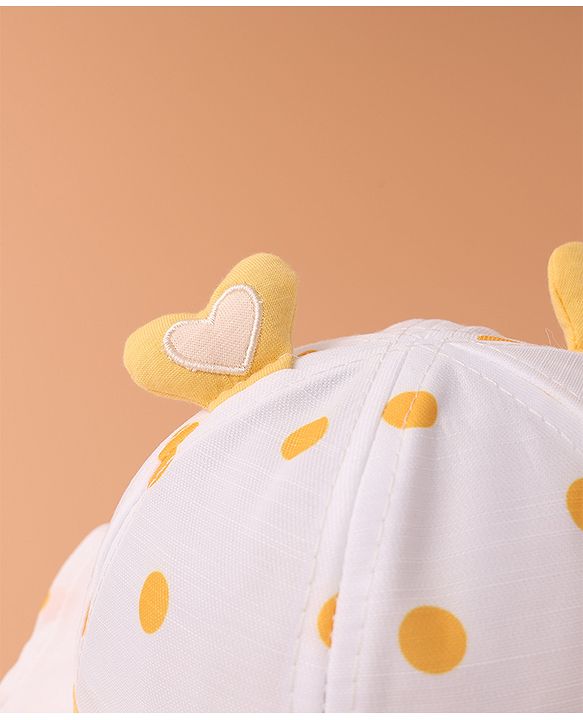 Babyhug Bucket Hat Polka Dots Print -  Yellow