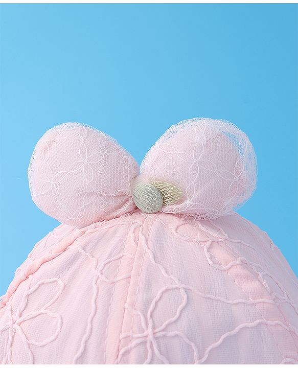 Babyhug Bucket Hat  with Bow Applique - Pink