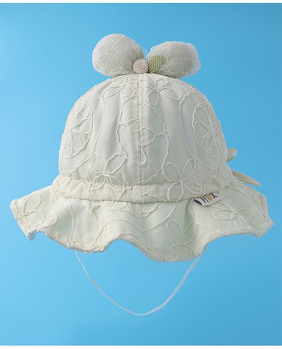 Babyhug Bucket Hat  with Bow Applique - Grey