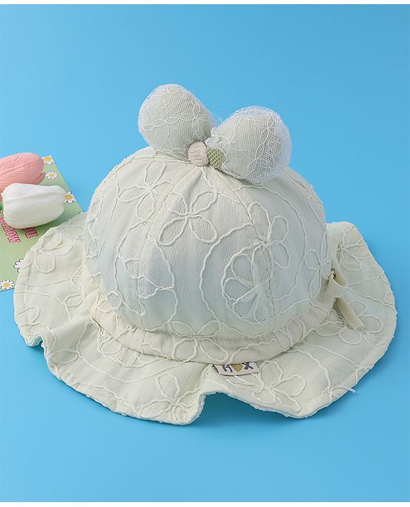 Babyhug Bucket Hat  with Bow Applique - Grey