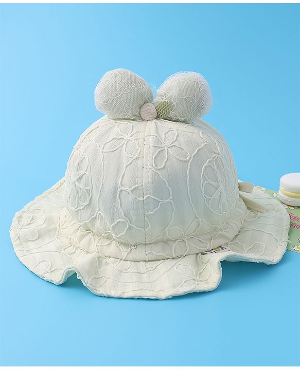 Babyhug Bucket Hat  with Bow Applique - Grey