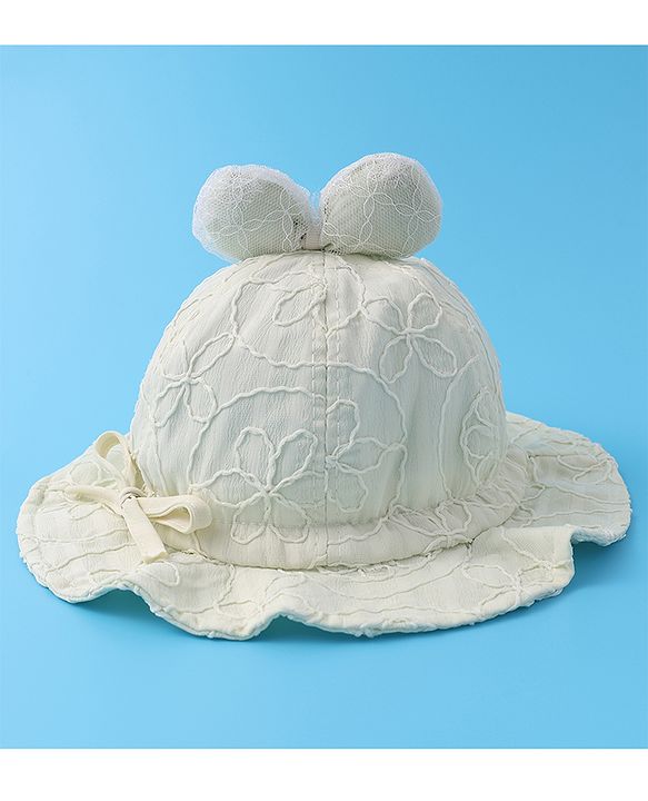 Babyhug Bucket Hat  with Bow Applique - Grey