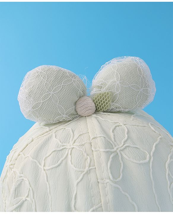 Babyhug Bucket Hat  with Bow Applique - Grey