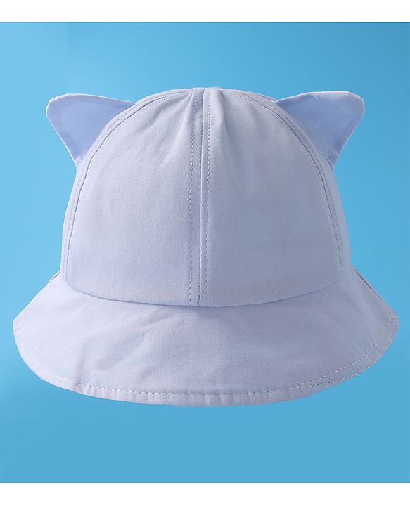 Babyhug Bucket Hat with Sunglasses Applique -Blue
