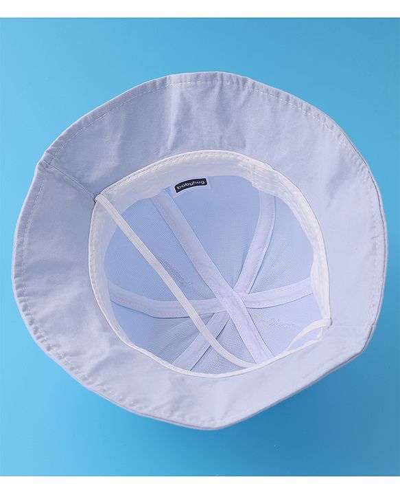 Babyhug Bucket Hat with Sunglasses Applique -Blue