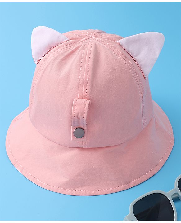 Babyhug Bucket Hat with Sunglasses Applique -Pink