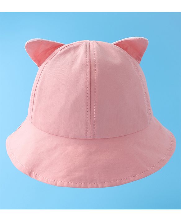 Babyhug Bucket Hat with Sunglasses Applique -Pink