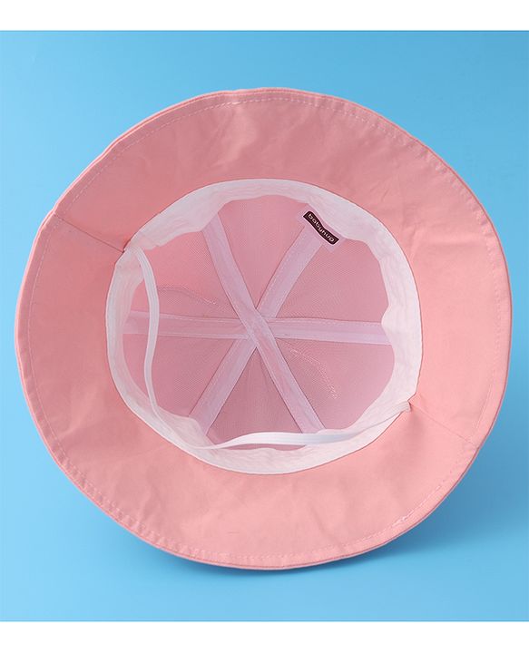 Babyhug Bucket Hat with Sunglasses Applique -Pink