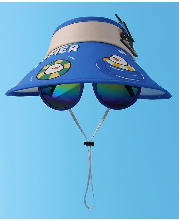 Babyhug Visor Cap with Duck Print  - Blue