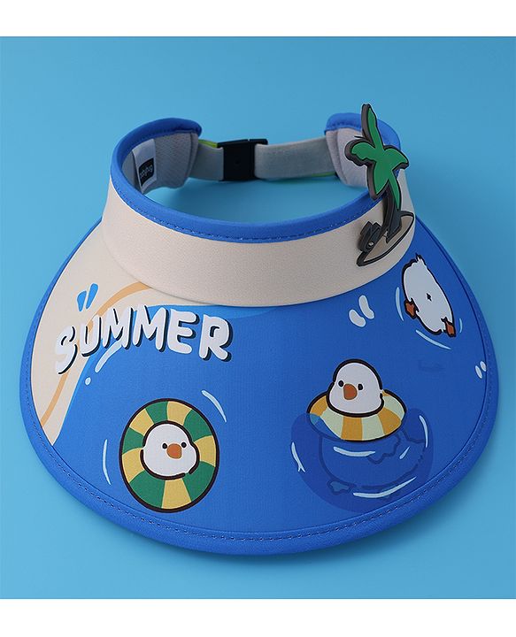 Babyhug Visor Cap with Duck Print  - Blue