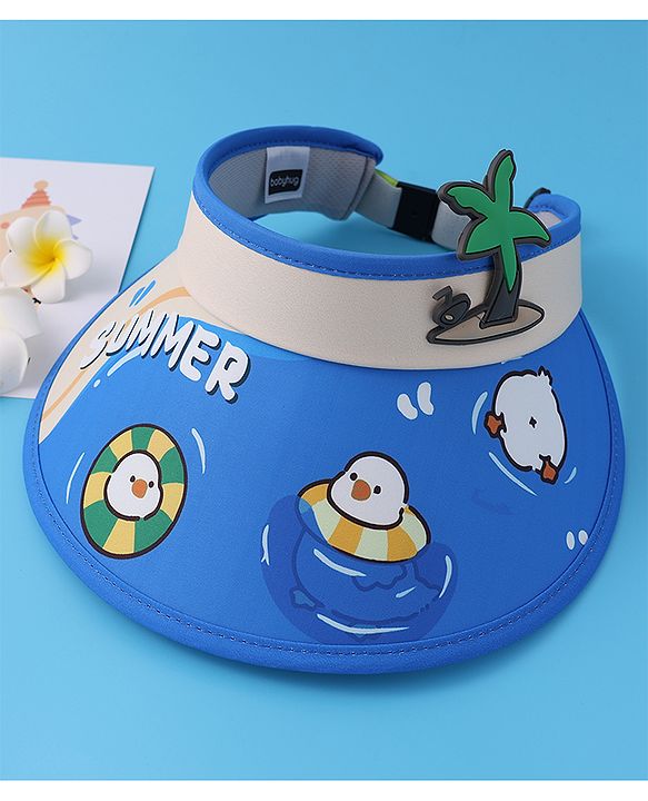 Babyhug Visor Cap with Duck Print  - Blue