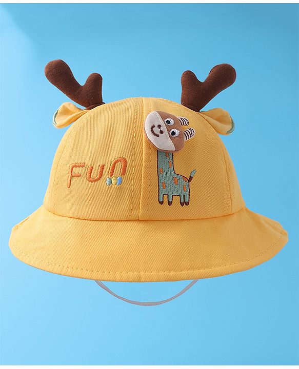 Babyhug Bucket Hat Giraffe Print - Yellow