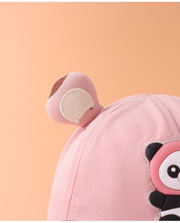 Babyhug Bucket Hat With Panda Applique -Pink