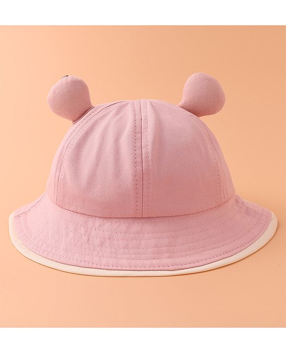Babyhug Bucket Hat With Panda Applique -Pink