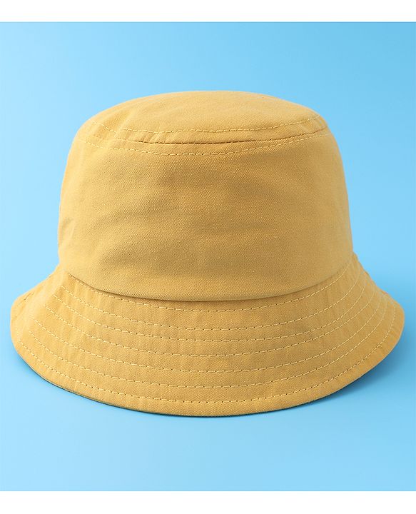 Babyhug Bucket Hat With Dino Applique -Yellow