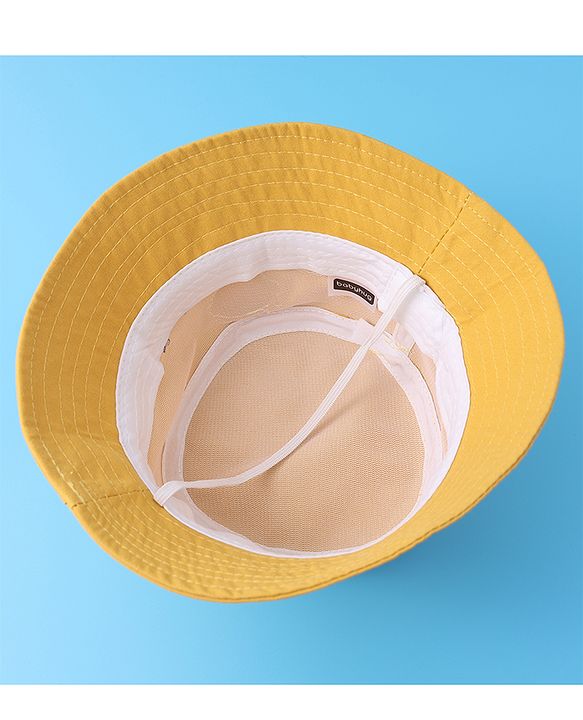 Babyhug Bucket Hat With Dino Applique -Yellow