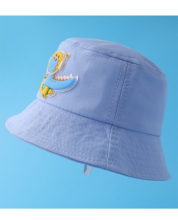 Babyhug Bucket Hat With Dino Applique -Blue