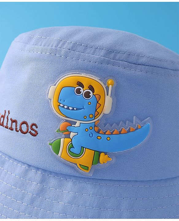 Babyhug Bucket Hat With Dino Applique -Blue