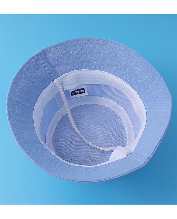 Babyhug Bucket Hat With Dino Applique -Blue
