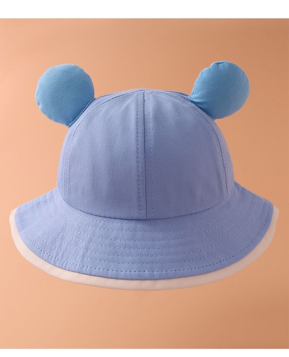 Babyhug Bucket Hat With Text Applique -Blue