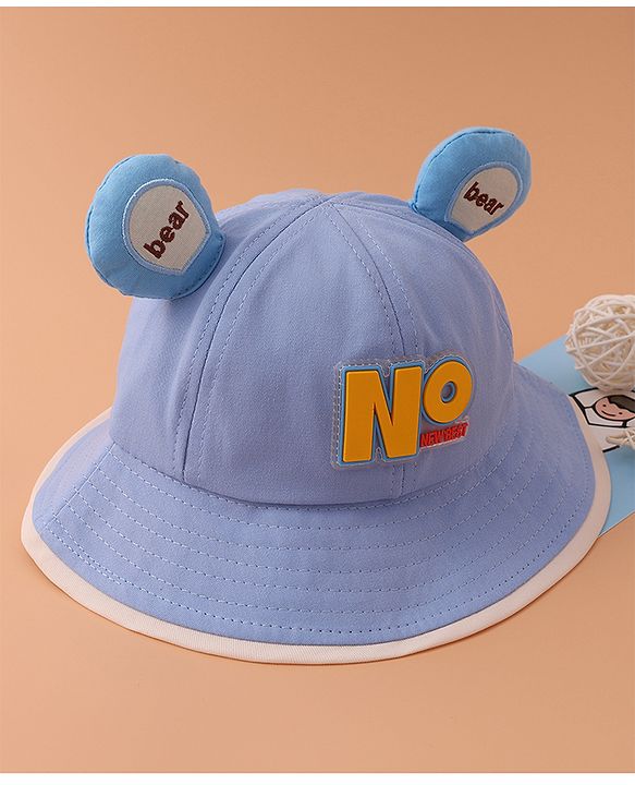 Babyhug Bucket Hat With Text Applique -Blue