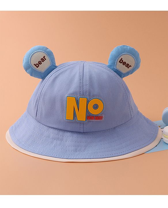 Babyhug Bucket Hat With Text Applique -Blue
