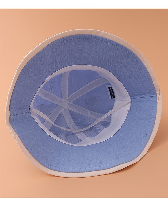 Babyhug Bucket Hat With Text Applique -Blue