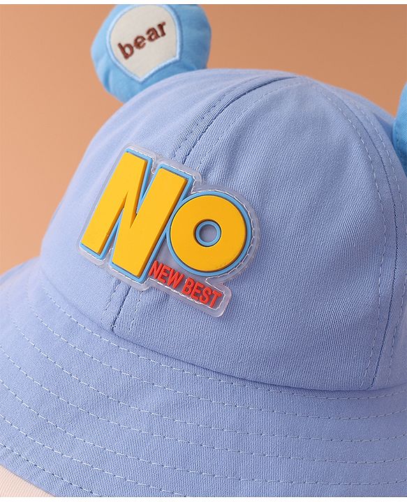 Babyhug Bucket Hat With Text Applique -Blue