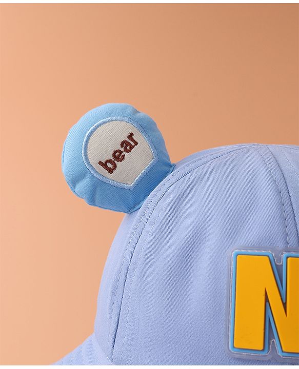 Babyhug Bucket Hat With Text Applique -Blue