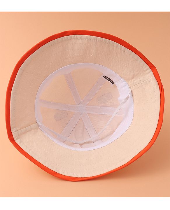 Babyhug Bucket Hat With Text Applique -Beige