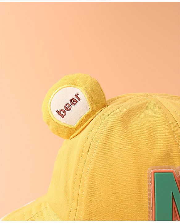 Babyhug Bucket Hat With Text Applique -Yellow