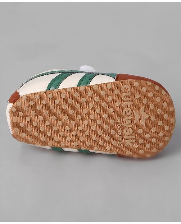 Cute Walk by Babyhug Velcro Closure Booties - White & Brown