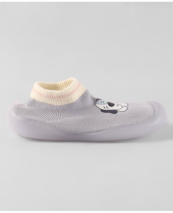 Cute Walk By Babyhug Socks Shoe With Doggy Print - Blue