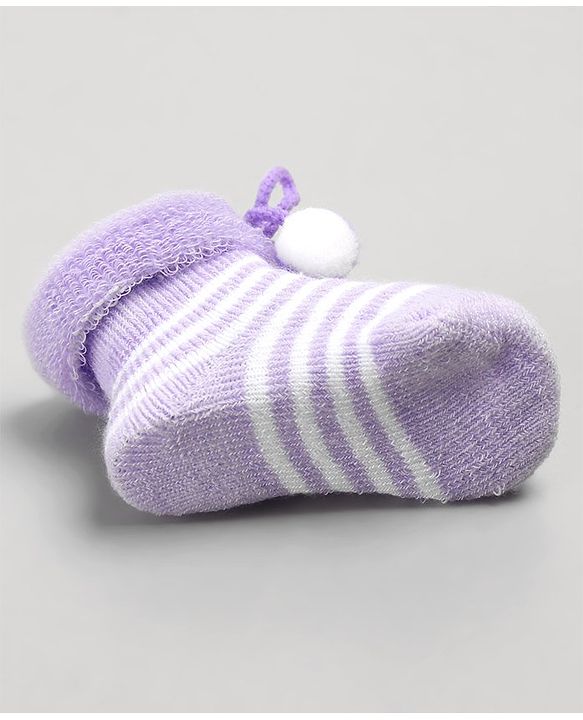 Cute Walk by Babyhug Sock Shoes with Knot - Purple