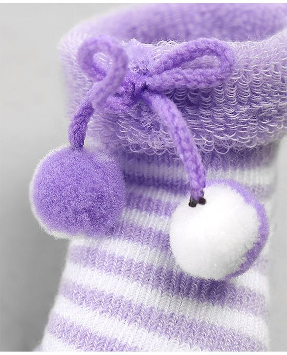 Cute Walk by Babyhug Sock Shoes with Knot - Purple