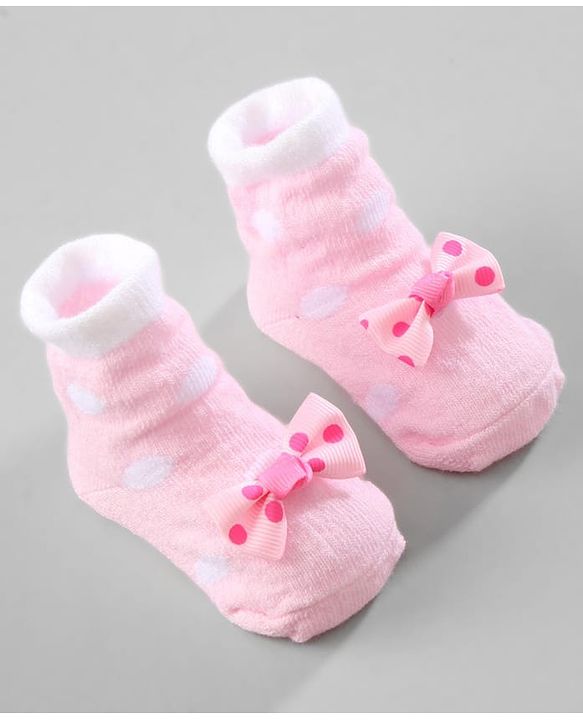 Cute Walk by Babyhug Ankle Length Socks Bow Applique Pack of 3 - Red & Pink