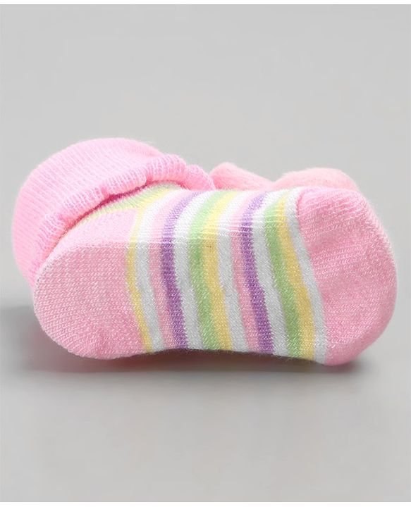 Cute Walk by Babyhug Sock Shoes with Bunny Applique - Pink
