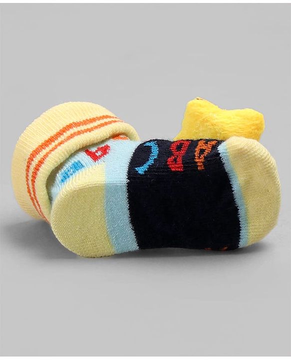 Cute Walk by Babyhug Sock Shoes with Star Applique - Yellow