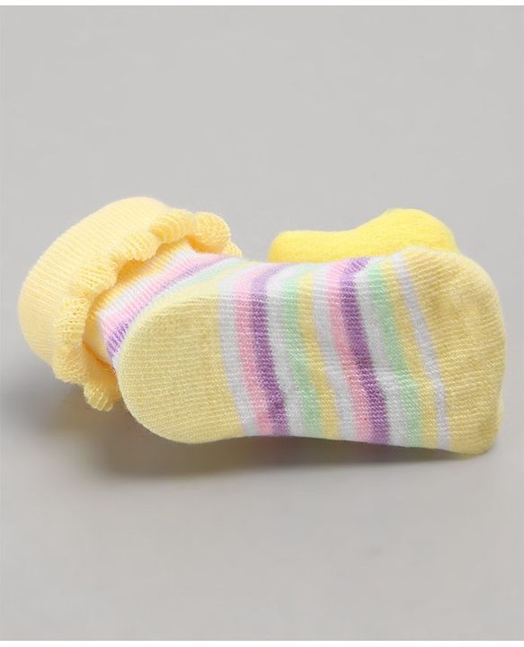Cute Walk by Babyhug Sock Shoes with Bunny Applique - Yellow