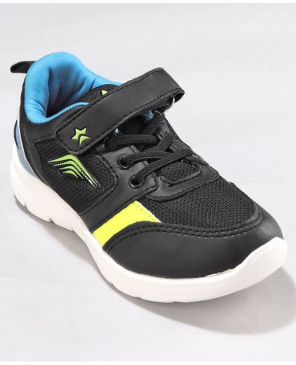 Cute Walk by Babyhug Sneakers with Velcro Closure - Black & Blue