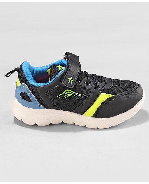 Cute Walk by Babyhug Sneakers with Velcro Closure - Black & Blue