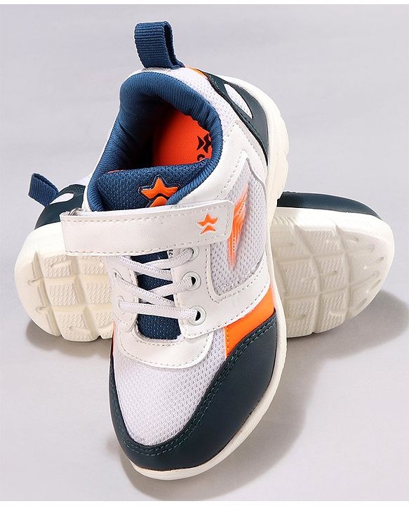 Cute Walk by Babyhug Sneakers with Velcro Closure - Black & Blue
