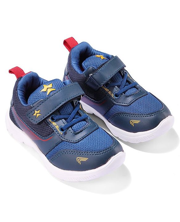 Cute Walk by Babyhug Sneakers Shoes with Velcro Closure & Star Print - Navy Blue