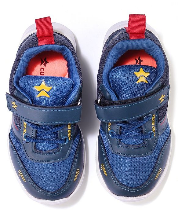 Cute Walk by Babyhug Sneakers Shoes with Velcro Closure & Star Print - Navy Blue